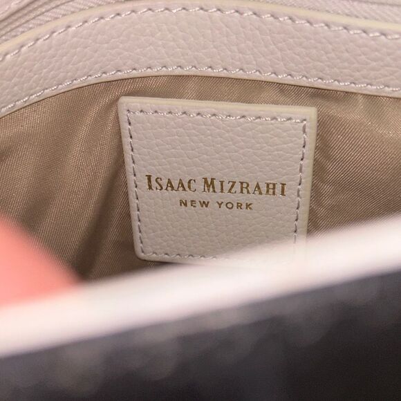 Isaac Mizrahi classic White and Black leather Crossbody Bag - Picture 6 of 9